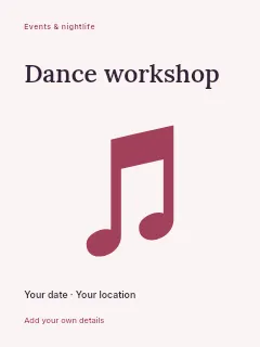 Autumn Dance Workshop poster template · Fine-line cover