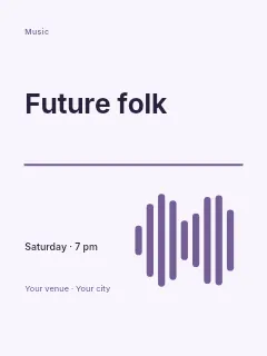 Future Folk poster template · Typography & ornament