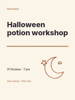 Halloween potion workshop poster template · Typography & ornament