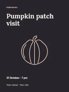 Pumpkin patch visit poster template · Fine-line cover