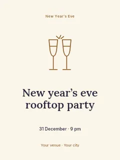 New Year’s Eve rooftop party poster template · Illustrated folio
