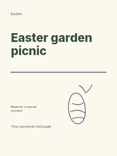Easter garden picnic poster template · Typography & ornament