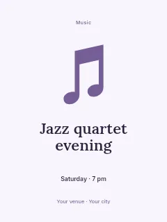 Jazz quartet evening poster template · Illustrated folio