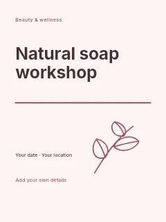 Natural soap workshop poster template · Typography & ornament