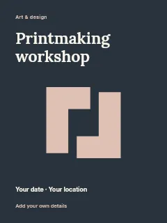 Printmaking workshop poster template · Fine-line cover