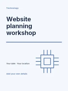 Website planning workshop poster template · Typography & ornament
