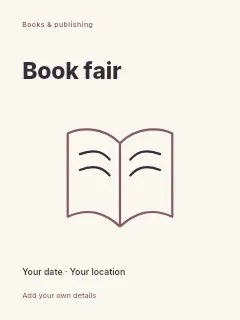 Spring Book Fair poster template · Fine-line cover
