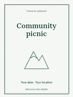Spring Community Picnic poster template · Framed editorial