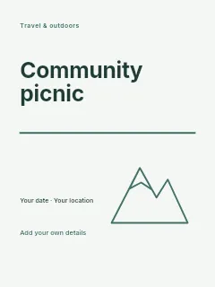Spring Community Picnic poster template · Typography & ornament