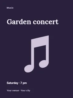 Spring Garden Concert poster template · Fine-line cover