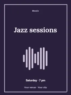 Spring Jazz Sessions poster template · Framed editorial