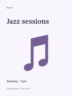 Spring Jazz Sessions poster template · Fine-line cover