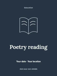 Spring Poetry Reading poster template · Illustrated folio