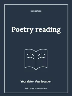 Spring Poetry Reading poster template · Framed editorial