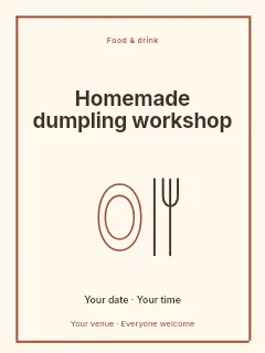 Homemade dumpling workshop poster template · Framed editorial