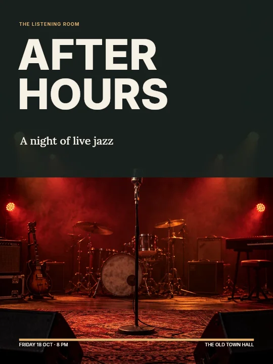 After hours poster template · Jazz poster