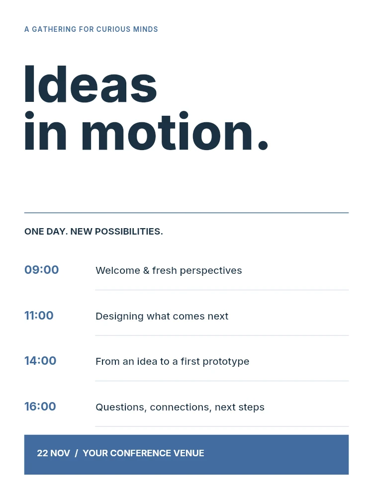 Ideas in motion poster template · Conference poster