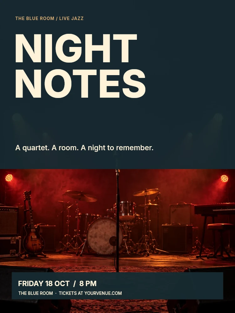 Night notes poster template · Jazz poster