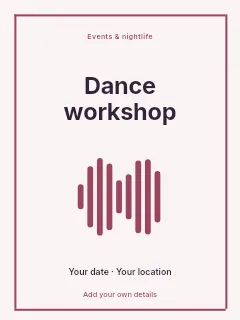 Summer Dance Workshop poster template · Framed editorial