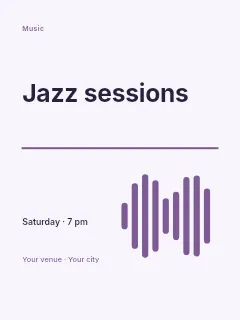 Sunday Jazz Sessions poster template · Typography & ornament