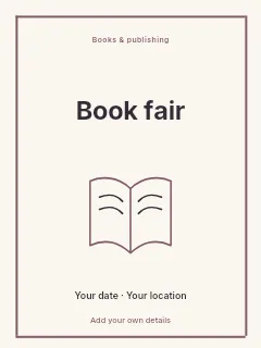 Weekend Book Fair poster template · Framed editorial