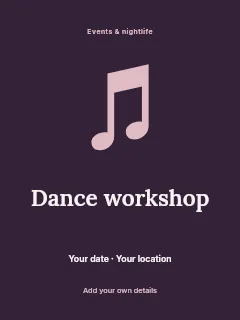 Weekend Dance Workshop poster template · Illustrated folio