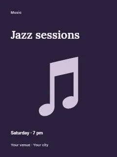 Weekend Jazz Sessions poster template · Fine-line cover