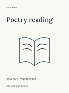Weekend Poetry Reading poster template · Fine-line cover