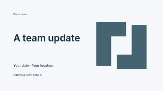 A Team Update presentation cover template · Horizontal photo dialogue