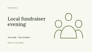 Local fundraiser evening presentation cover template · Horizontal photo dialogue
