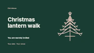 Christmas lantern walk presentation cover template · Horizontal photo dialogue