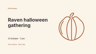 Raven Halloween gathering presentation cover template · Horizontal photo dialogue
