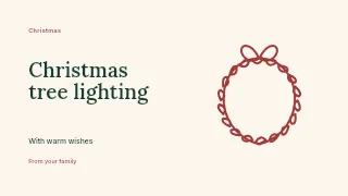 Christmas tree lighting presentation cover template · Horizontal photo dialogue