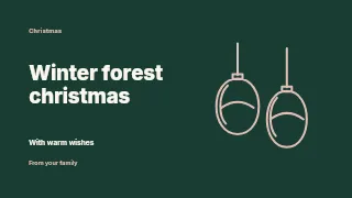 Winter forest Christmas presentation cover template · Horizontal photo dialogue