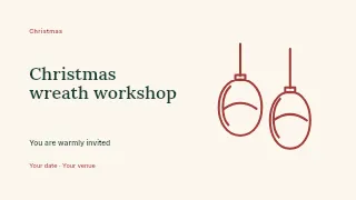 Christmas wreath workshop presentation cover template · Horizontal photo dialogue