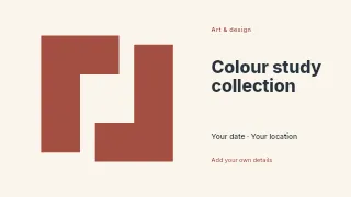 Colour study collection presentation cover template · Horizontal photo dialogue