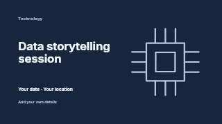 Data storytelling session presentation cover template · Horizontal photo dialogue