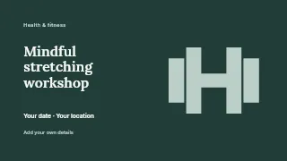 Mindful stretching workshop presentation cover template · Horizontal photo dialogue