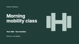 Morning mobility class presentation cover template · Horizontal photo dialogue