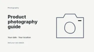 Product photography guide presentation cover template · Horizontal photo dialogue