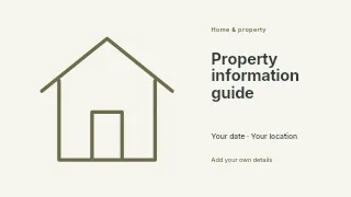 Property information guide presentation cover template · Horizontal photo dialogue