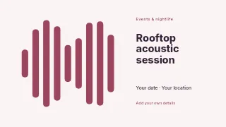 Rooftop acoustic session presentation cover template · Horizontal photo dialogue