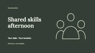 Shared skills afternoon presentation cover template · Horizontal photo dialogue