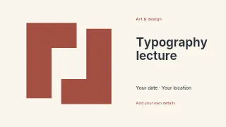 Typography lecture presentation cover template · Horizontal photo dialogue