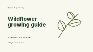 Wildflower growing guide presentation cover template · Horizontal photo dialogue
