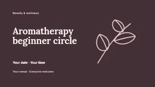 Aromatherapy beginner circle presentation cover template · Horizontal photo dialogue