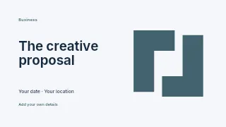 The Creative Proposal presentation cover template · Horizontal photo dialogue
