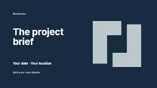 The Project Brief presentation cover template · Horizontal photo dialogue
