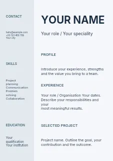 Landscape designer resume template · Structured resumes