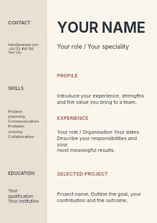 Typography lecture resume template · Structured resumes
